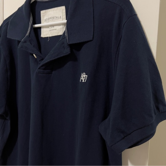 Aeropostale Navy Blue Short Sleeve Polo - Picture 5 of 6